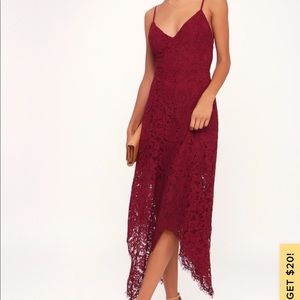 LULU burgundy midi dress WORN ONCE